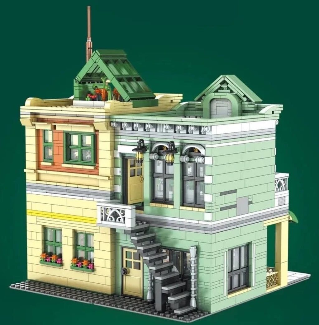 Mould King 16023 Novatown French Restaurant – 3,096 Pieces Modular Building Set with LED Lights