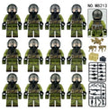 Modern Fighter Pilot Minifigure Set – 12 Double-Sided Figures with Weapons