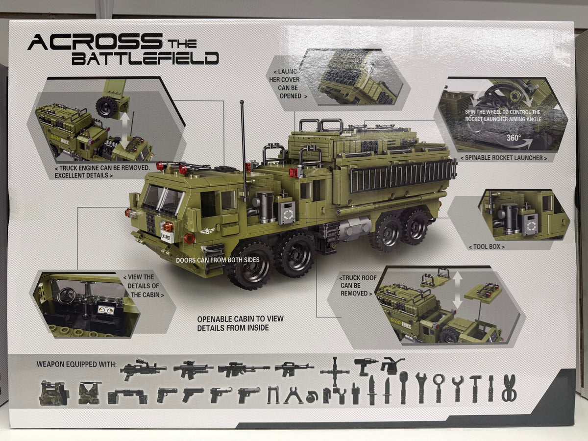Scorpion Heavy Military Truck Building Set – 1,377 Pieces