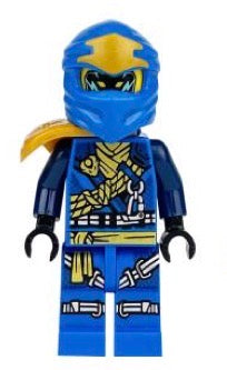 Jay NRG Inspired Blue Lightning Ninja Minifigure – Energized Armor & Energy Face