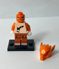 FNAF Foxy Inspired Orange Animatronic Pirate Minifigure with Mask & Display Base