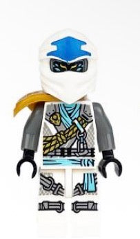 Zane NRG Inspired White Ice Ninja Minifigure – Energized Armor & Face