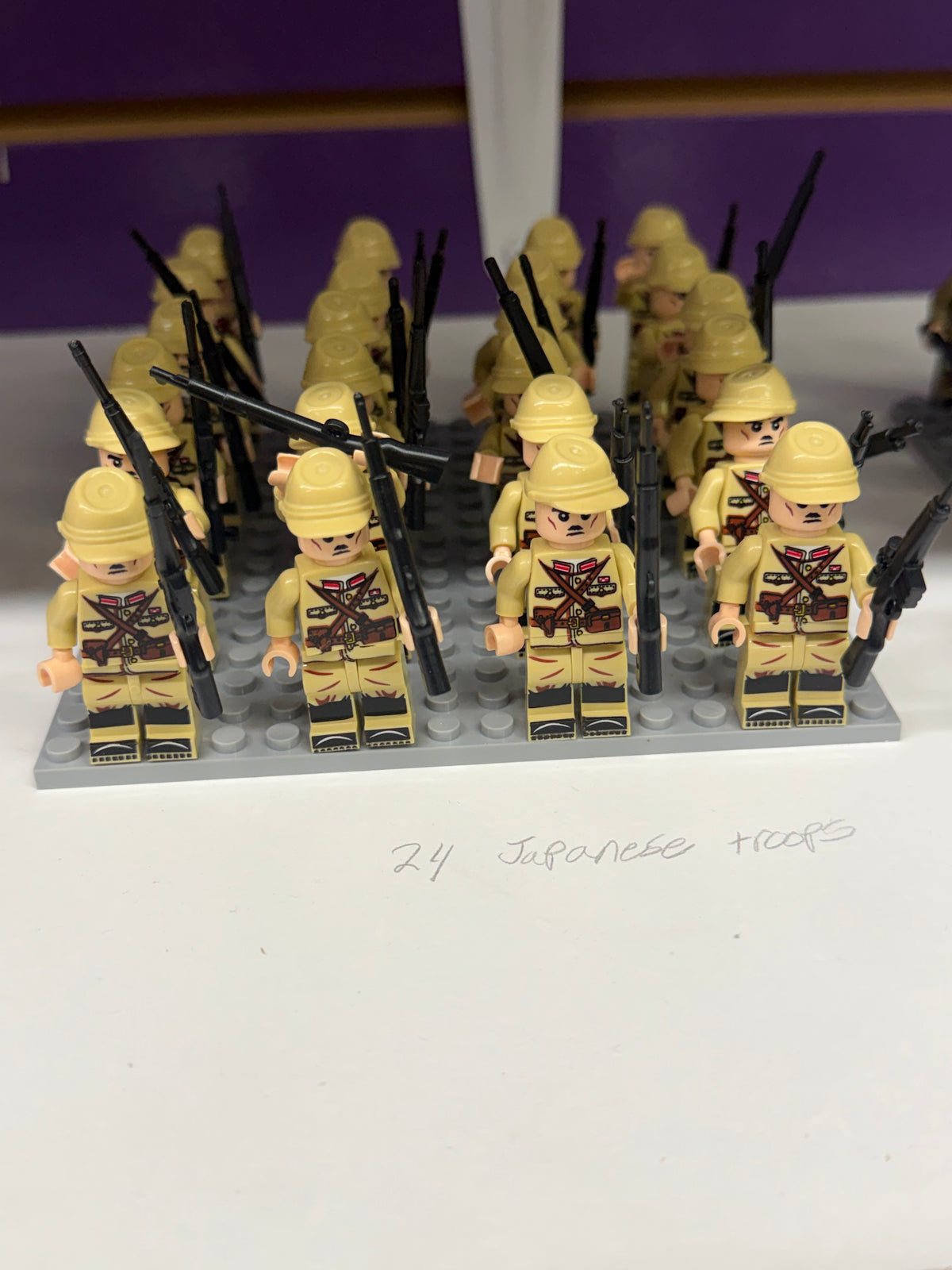 Japanese Army Soldier Minifigure Bundle – 24 Figures with Weapons