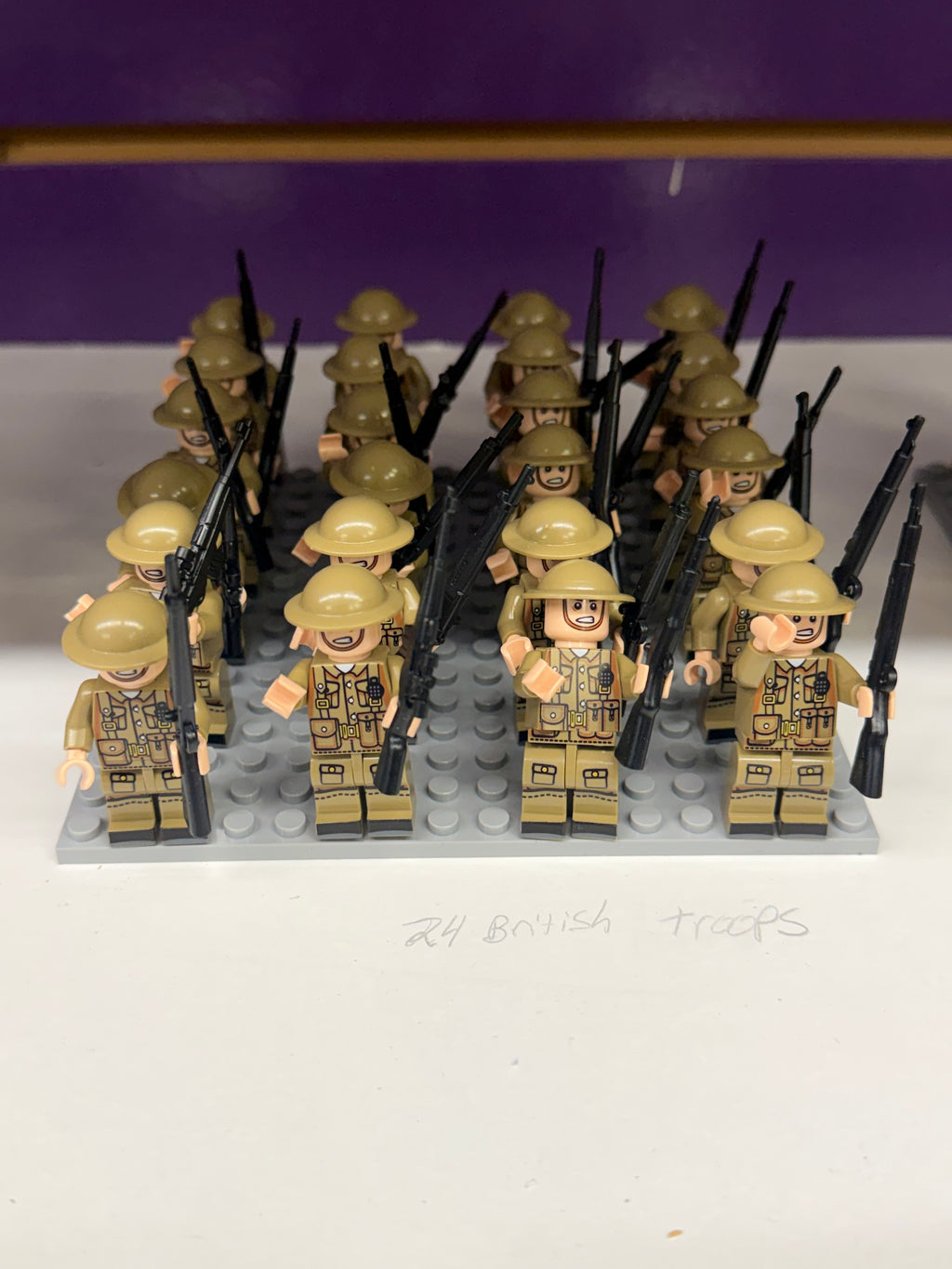 WWII British Army Soldier Minifigure Bundle – 24 Figures with Weapons
