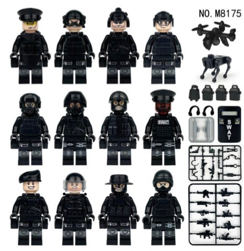 Vanguard SWAT Drone Response Unit – 12 Minifigures with Robotic K-9