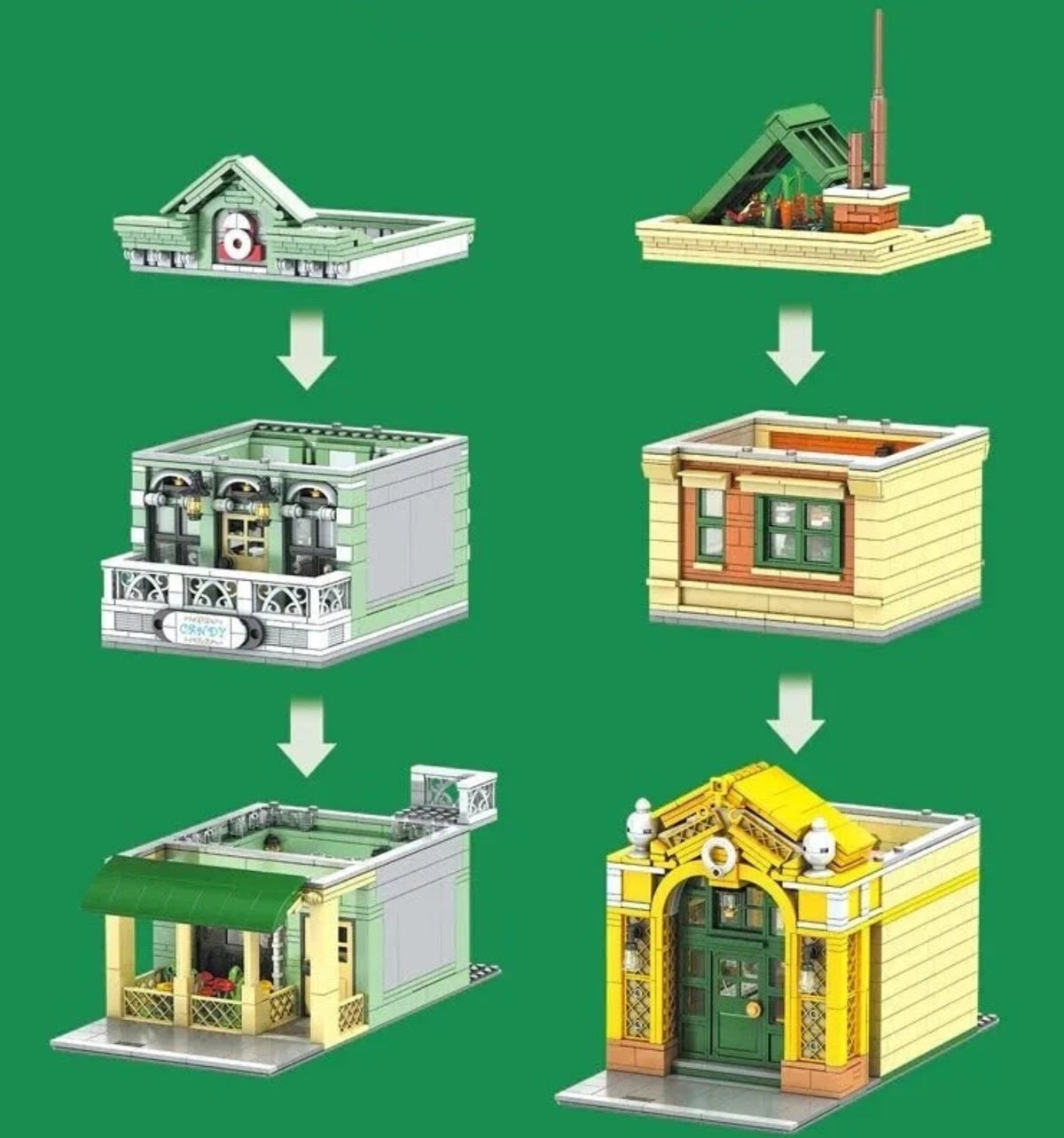 Mould King 16023 Novatown French Restaurant – 3,096 Pieces Modular Building Set with LED Lights