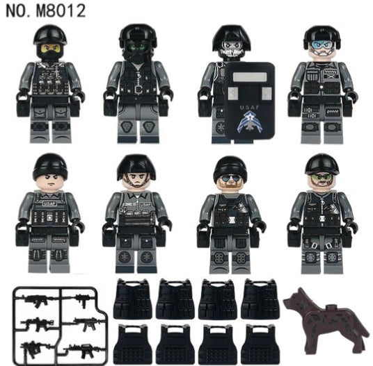 US Air Force Security Forces Tactical Team – 8 Minifigures with K-9