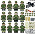 Wolf Warrior Jungle Recon Unit – 12 Tactical Minifigures with Motorcycle & K-9