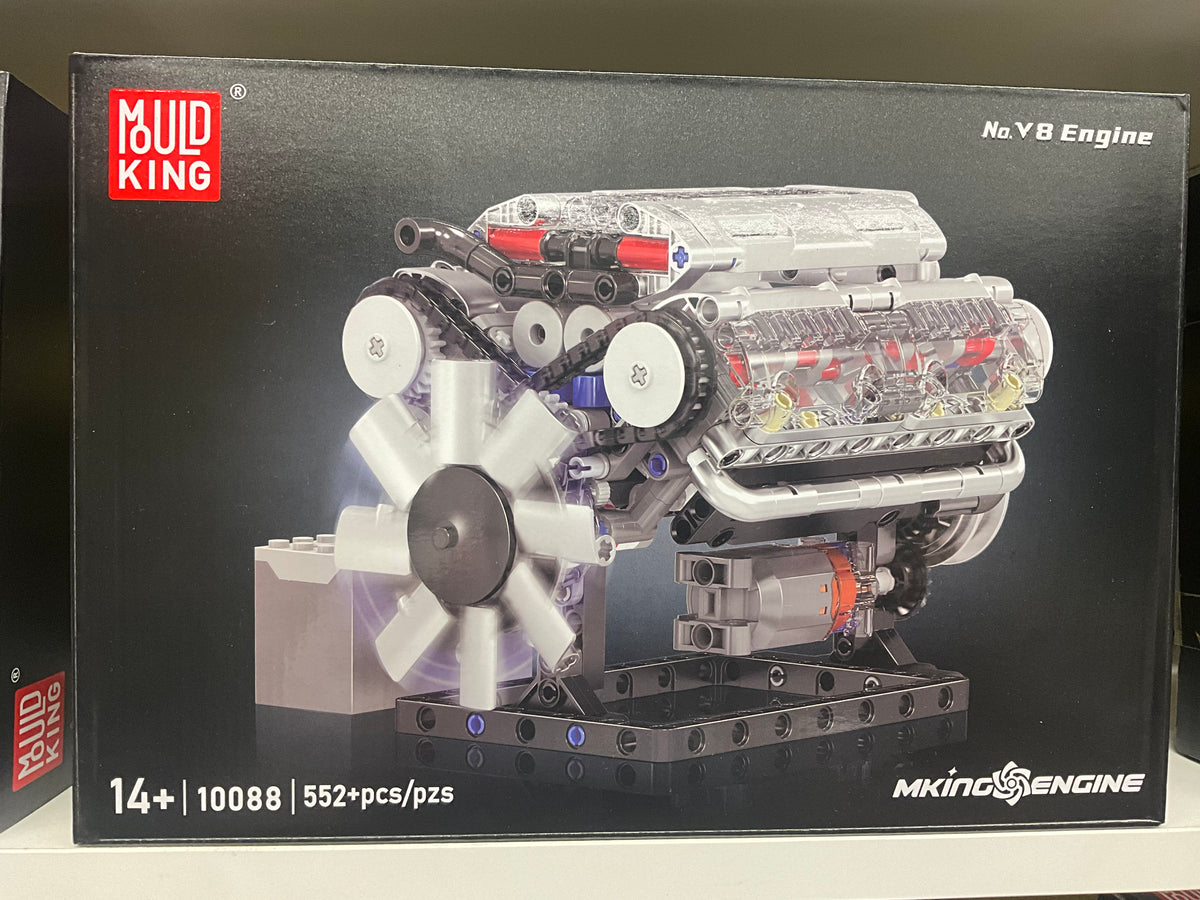 Mould King 10088 Motorized V8 Engine Model – 552 Pieces
