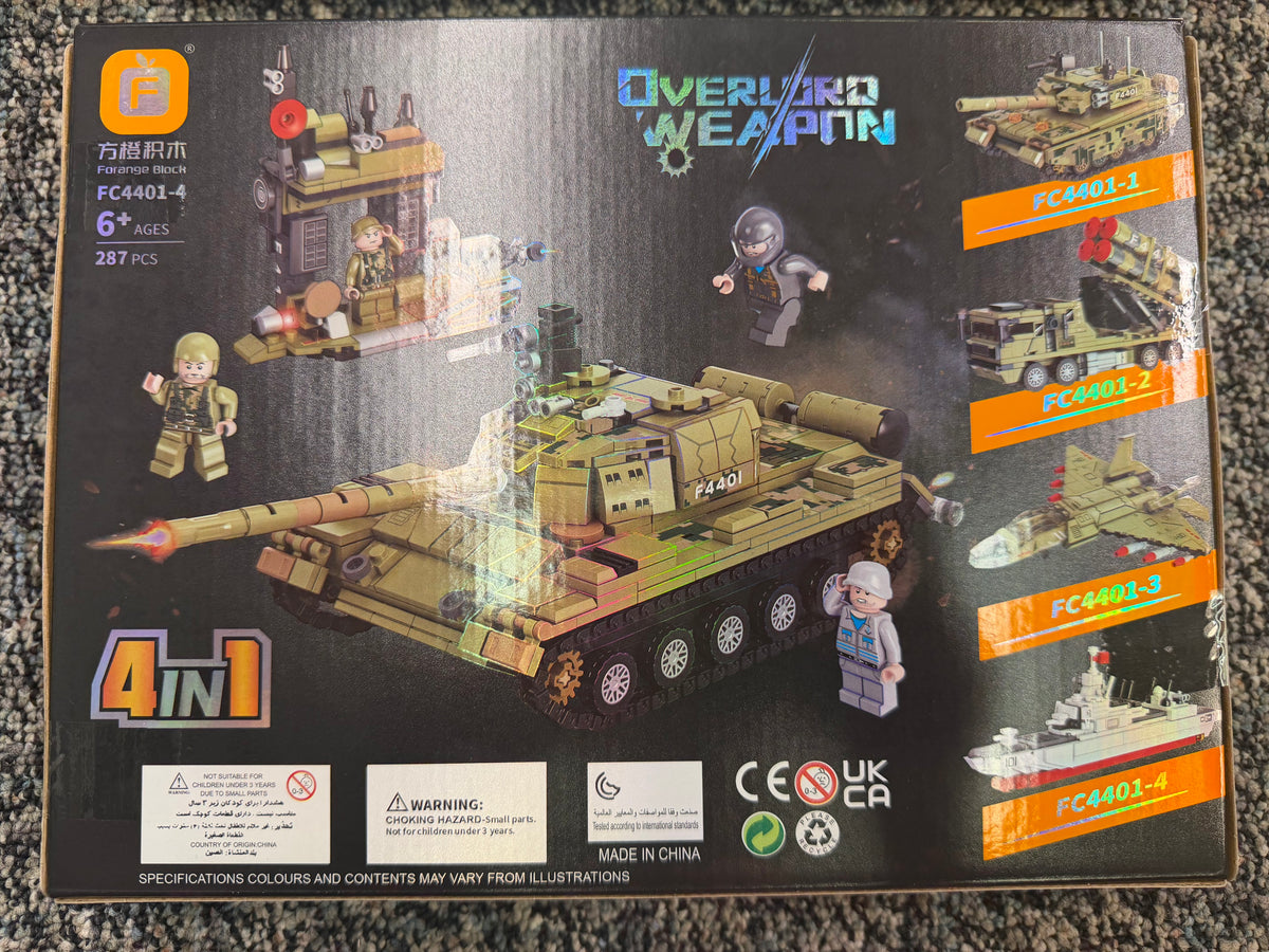 Military 4-Set Bundle – 99A Tank, HQ-22 Missile Launcher, J-35 Fighter & Type 055 Destroyer – 1,139 Pieces