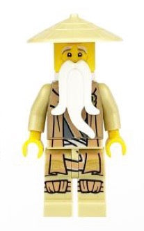 Sensei Wu Inspired Ninja Master Minifigure – Straw Hat & White Beard
