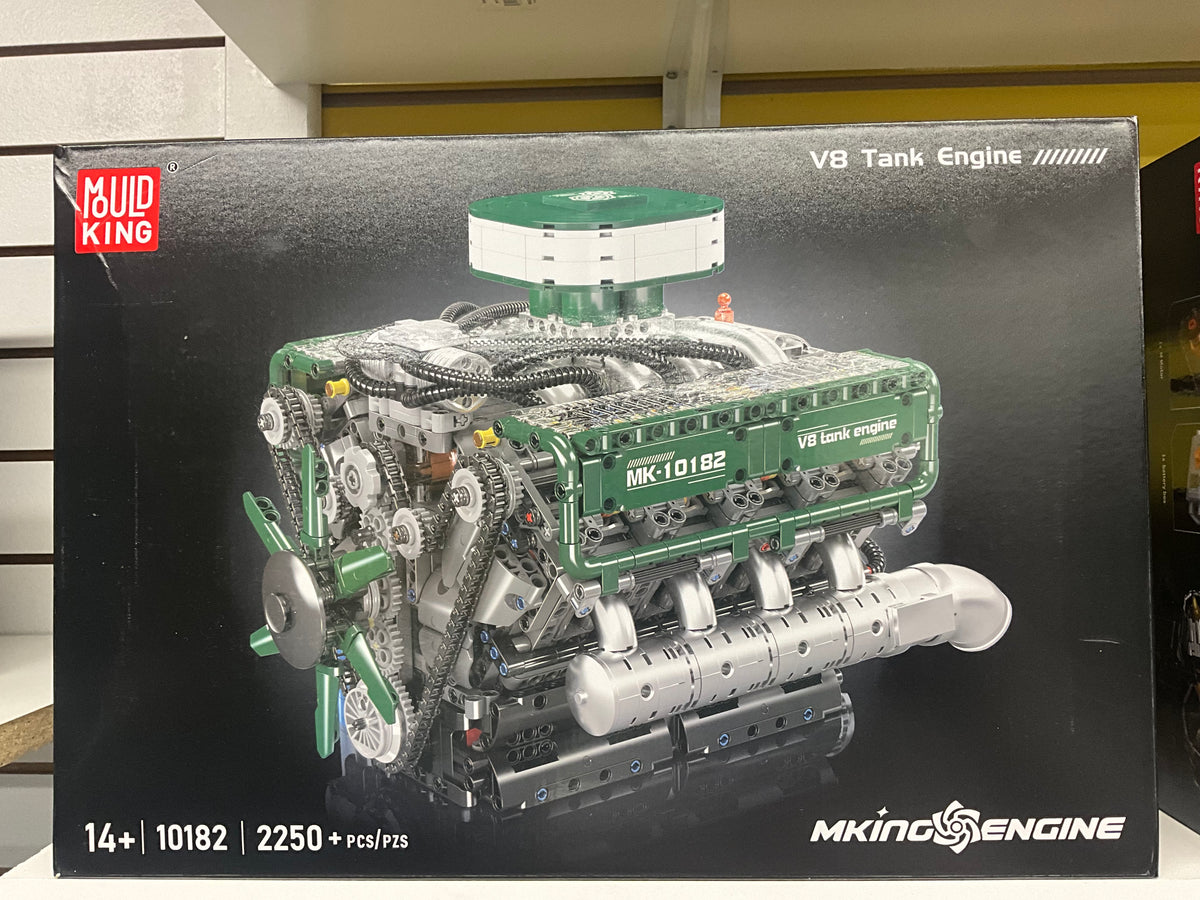 Mould King 10182 Motorized V8 Tank Engine Model – 2,250 Pieces