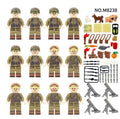US Army Mortar Team Minifigure Set – 12 Soldiers with 4 Mortars