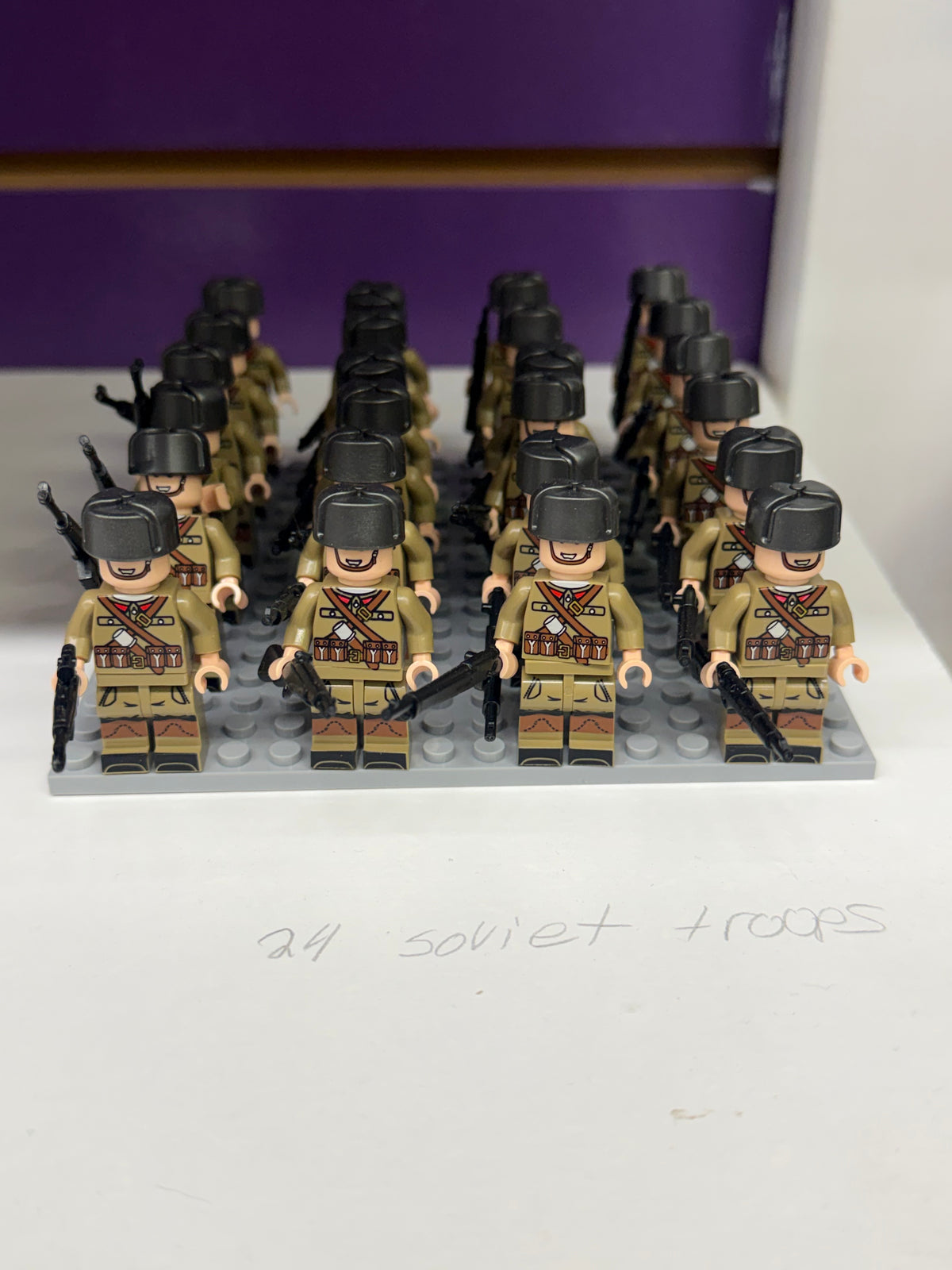 WWII Soviet Army Soldier Minifigure Bundle – 24 Figures with Weapons