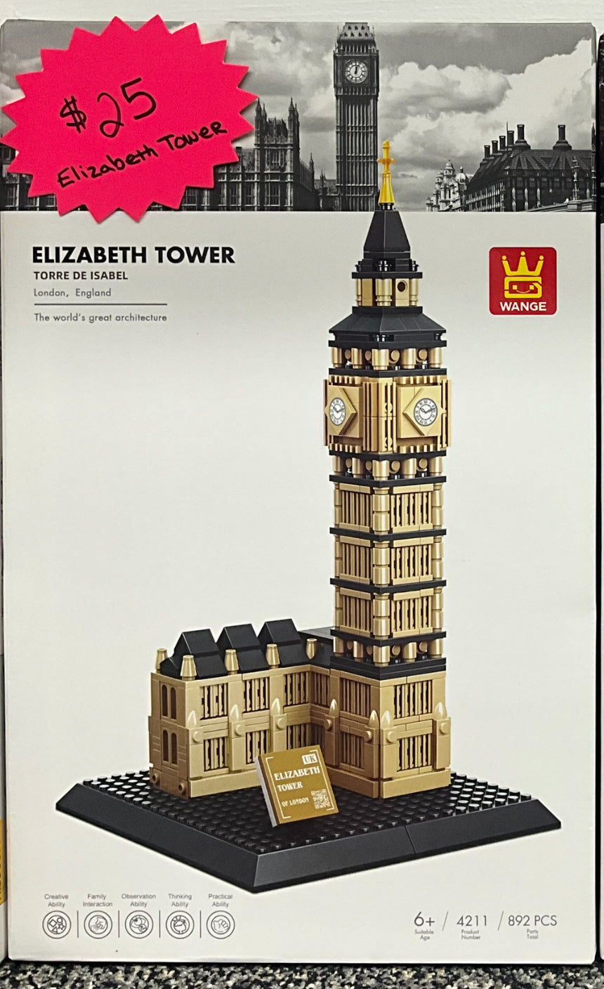 WANGE 4211 Elizabeth Tower Big Ben Architecture Set – 892 Pieces