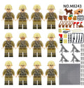 WWII Italian Army Mortar Team Minifigure Set – 12 Soldiers with 4 Mortars