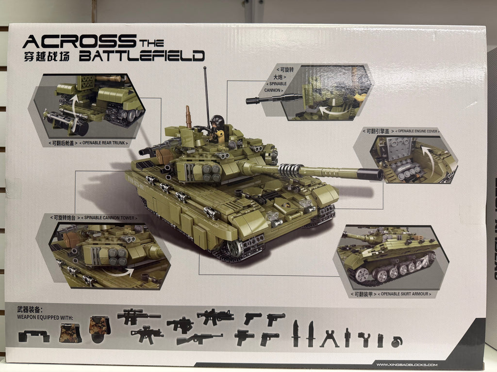 Scorpio Tiger Modern Battle Tank Building Set – 1,386 Pieces & 5 Figures