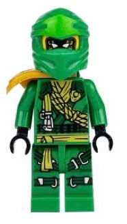 Lloyd NRG Inspired Green Energy Ninja Minifigure – Gold Armor & Energy Face