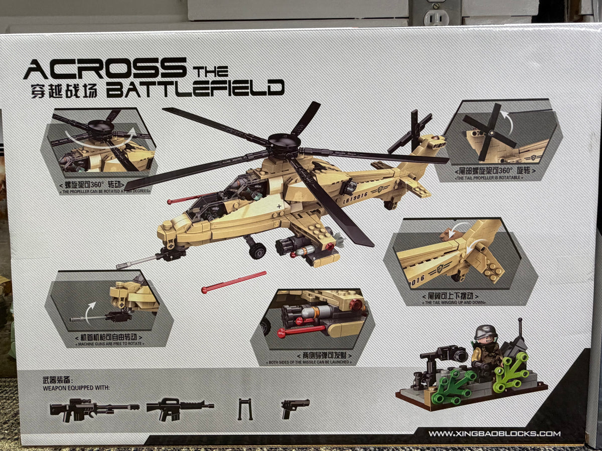 Chinese CAIC WZ-10 Attack Helicopter Building Set – 749 Pieces