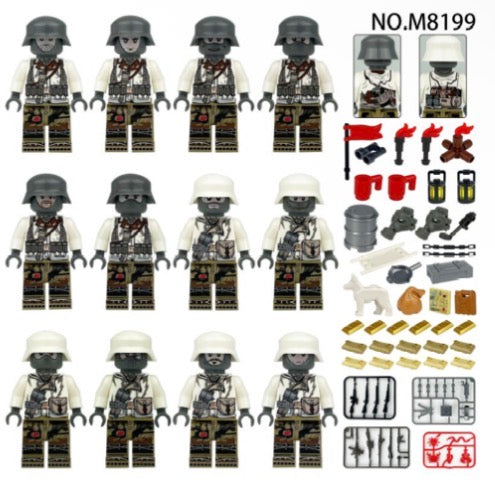 Section 12 Enforcement Unit Minifigure Set – 12 Soldiers with Accessories