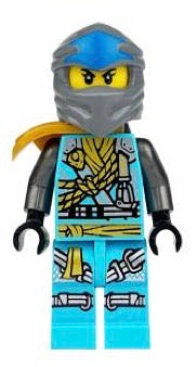 Jay Inspired Blue Lightning Ninja Minifigure – Gold Armor & Gray Mask