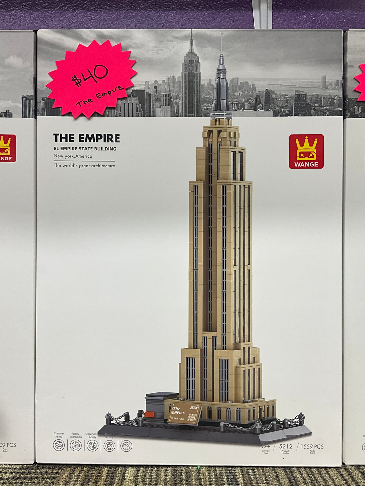 WANGE 5212 Empire State Building Architecture Set – 1,559 Pieces