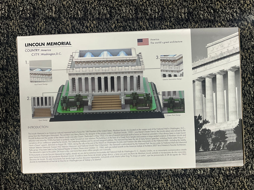 WANGE 4216 Lincoln Memorial Architecture Building Set – 799 Piece
