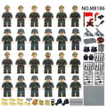 WWII German Field Troops Minifigure Set – 24 Soldiers with Accessories