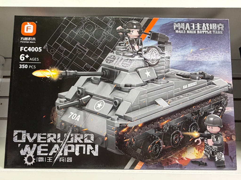 WWII U.S. M4A3 Sherman Tank Building Set – 350 Pieces