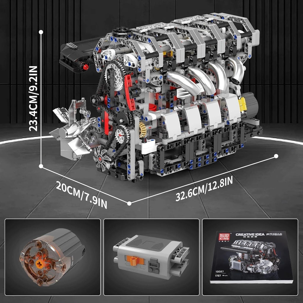 Mould King 10087 Motorized Inline-4 Gasoline Engine Model – 1,897 Pieces