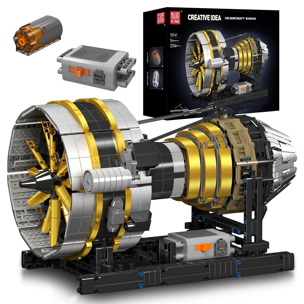 Mould King 10141 Motorized Aircraft Turbofan Engine – 2,256 Pieces