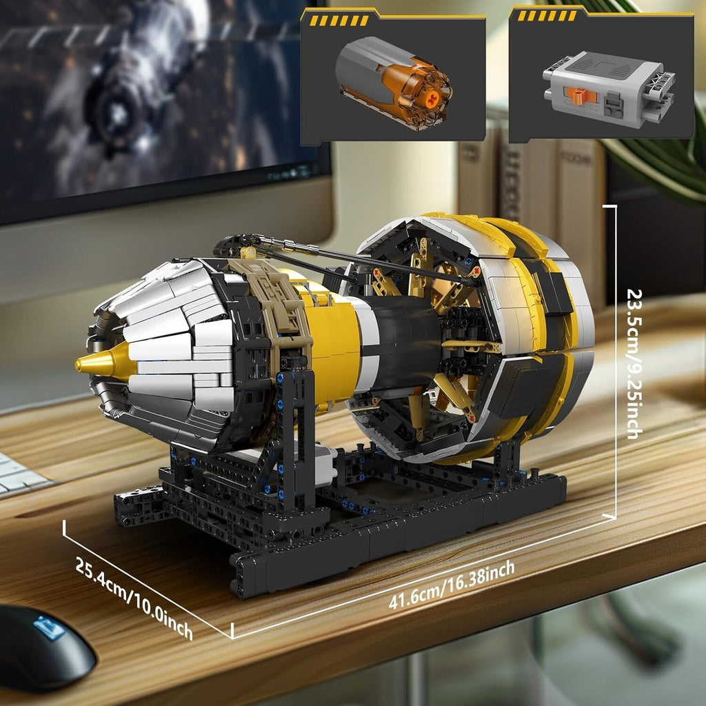 Mould King 10141 Motorized Aircraft Turbofan Engine – 2,256 Pieces