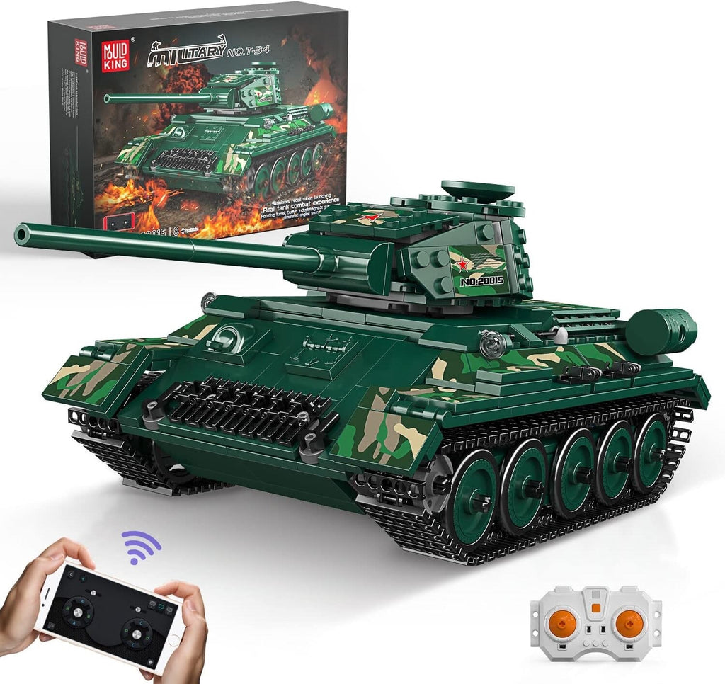Mould King 20015 RC T-34 Tank Building Set – 800 Pieces