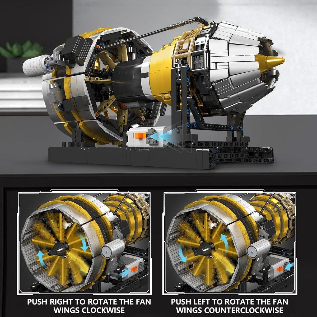 Mould King 10141 Motorized Aircraft Turbofan Engine – 2,256 Pieces
