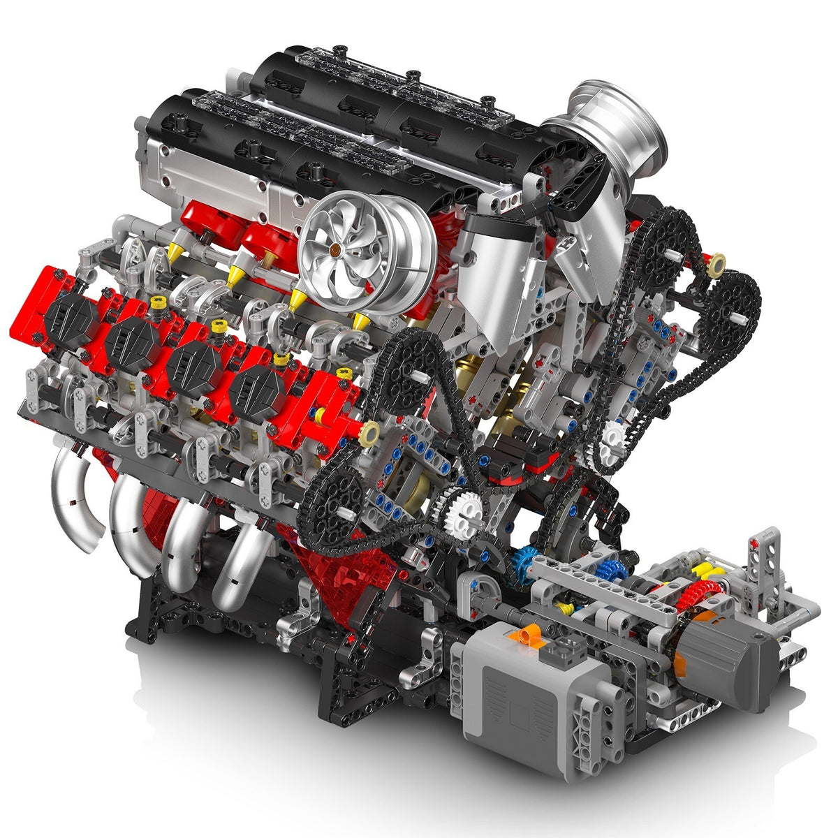 Mould King 10130 F488 Twin-Turbo V8 Engine Model – 2,718 Pieces