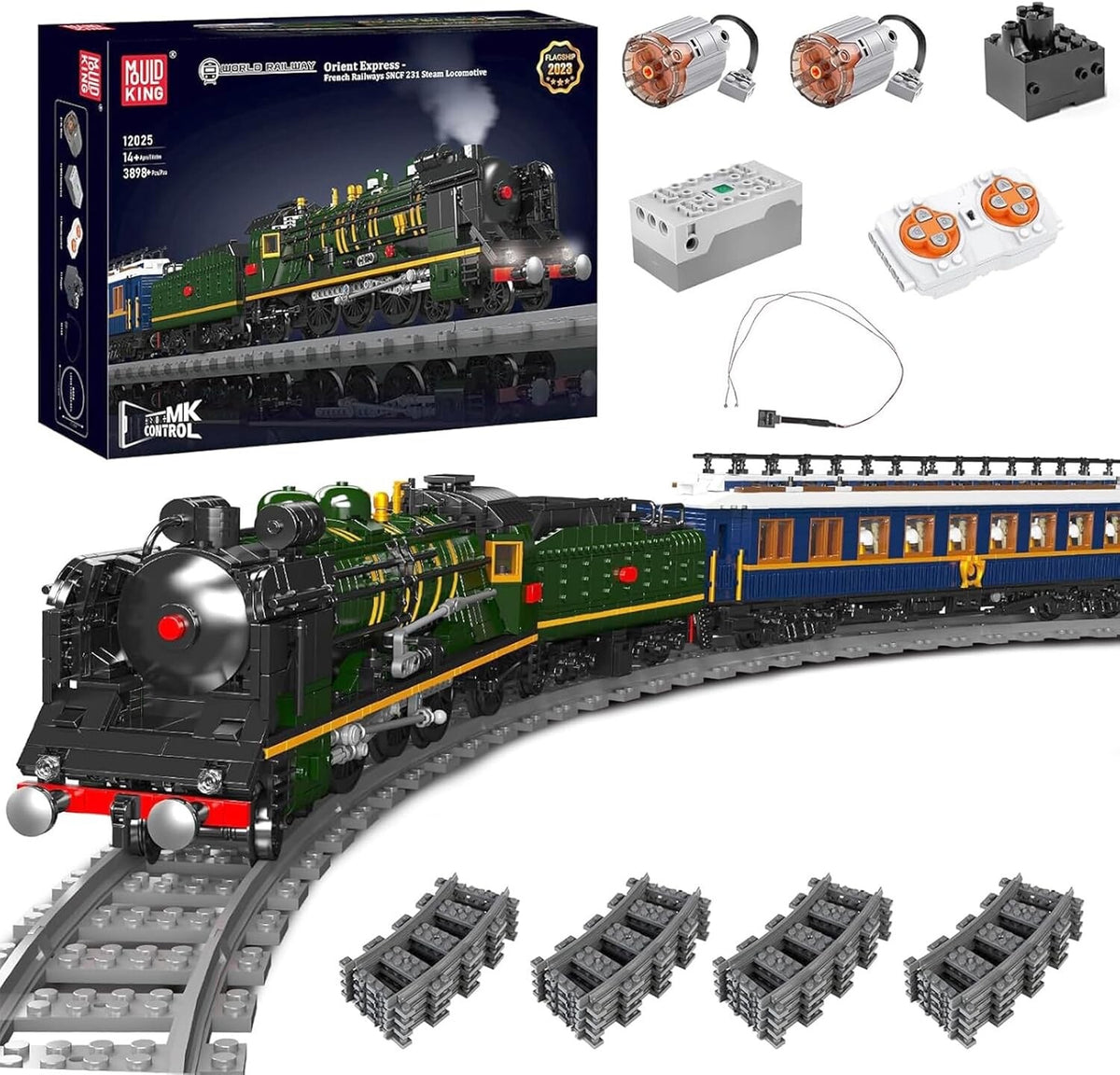 Mould King 12025 SNCF 231 Orient Express RC Steam Train – 4,261 Pieces