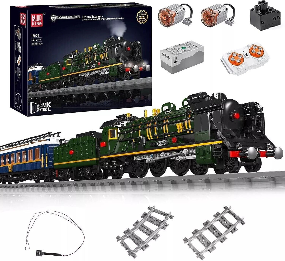 Mould King 12025 SNCF 231 Orient Express RC Steam Train – 4,261 Pieces
