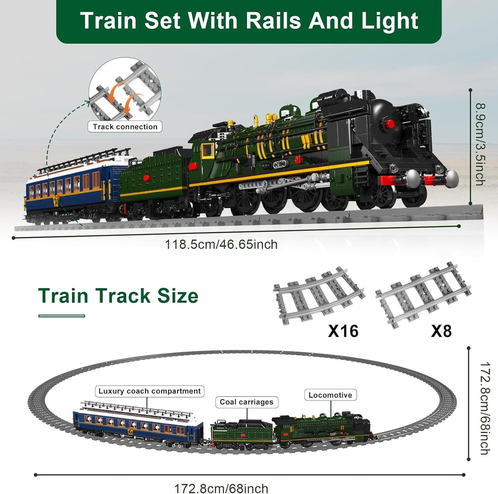 Mould King 12025 SNCF 231 Orient Express RC Steam Train – 4,261 Pieces