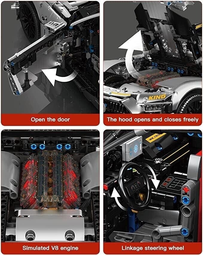 Mould King 13126 RC AMG GT Quicksilver Supercar – 2,872 Pieces