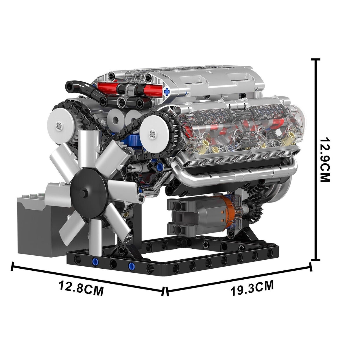 Mould King 10088 Motorized V8 Engine Model – 552 Pieces