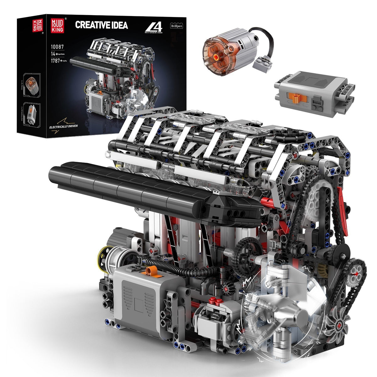 Mould King 10087 Motorized Inline-4 Gasoline Engine Model – 1,897 Pieces