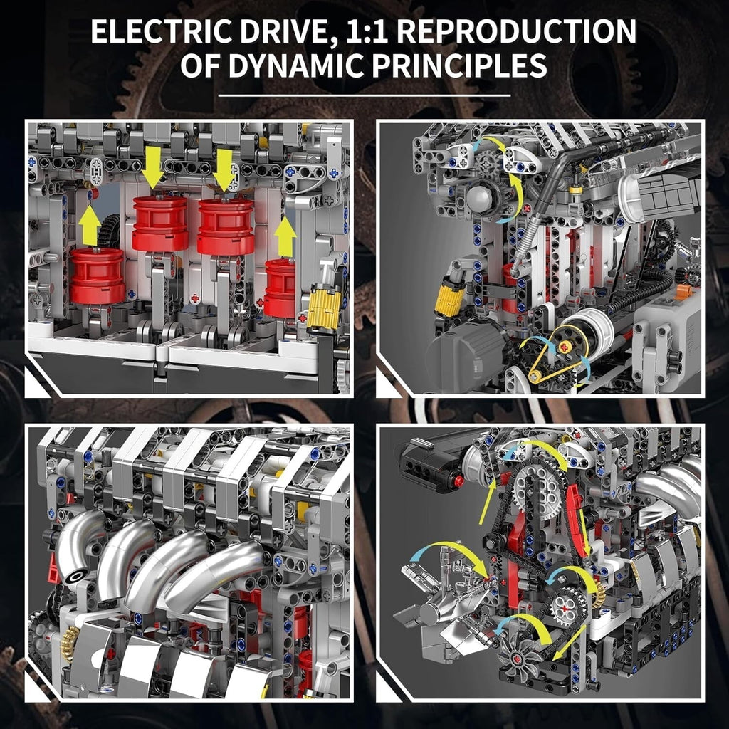 Mould King 10087 Motorized Inline-4 Gasoline Engine Model – 1,897 Pieces