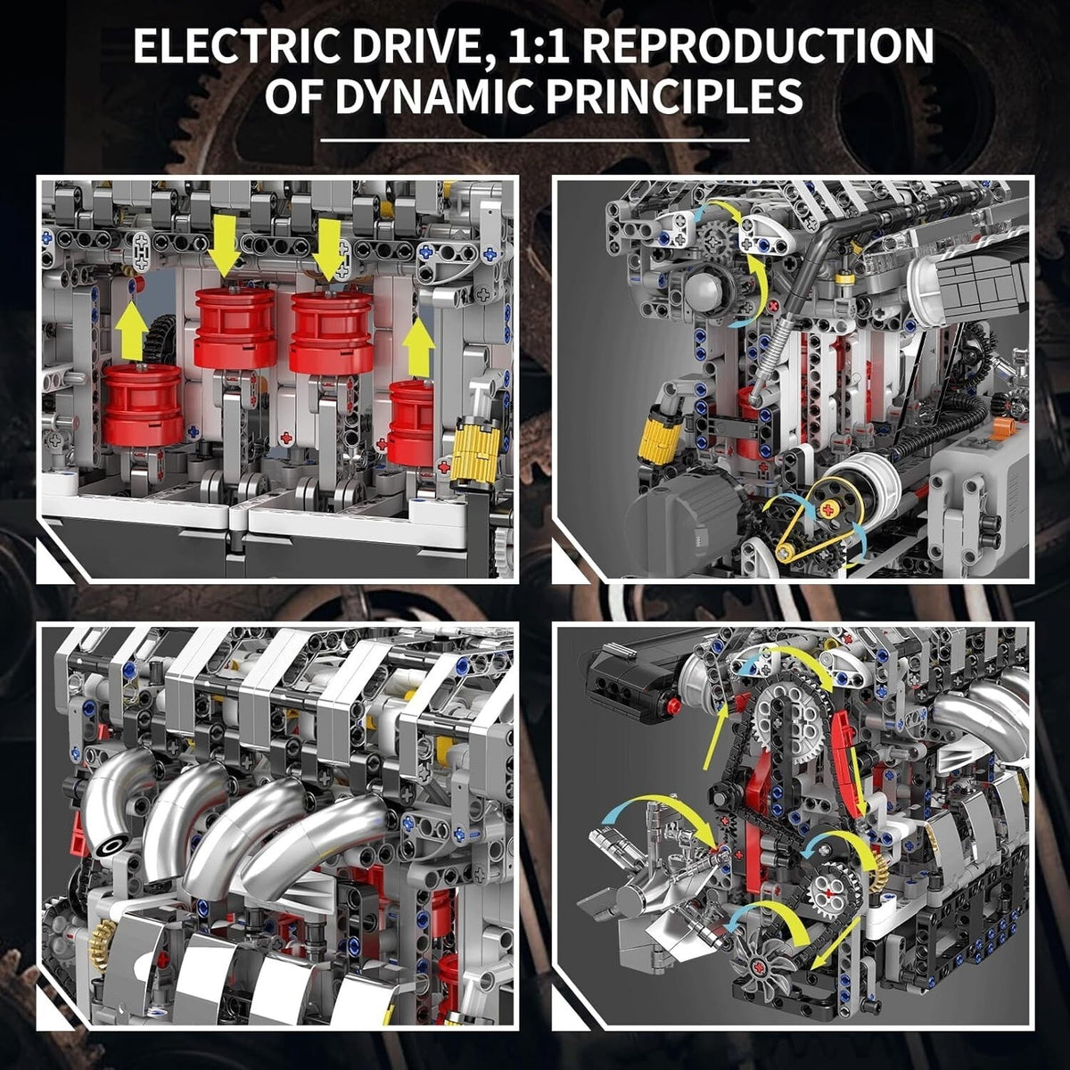 Mould King 10087 Motorized Inline-4 Gasoline Engine Model – 1,897 Pieces