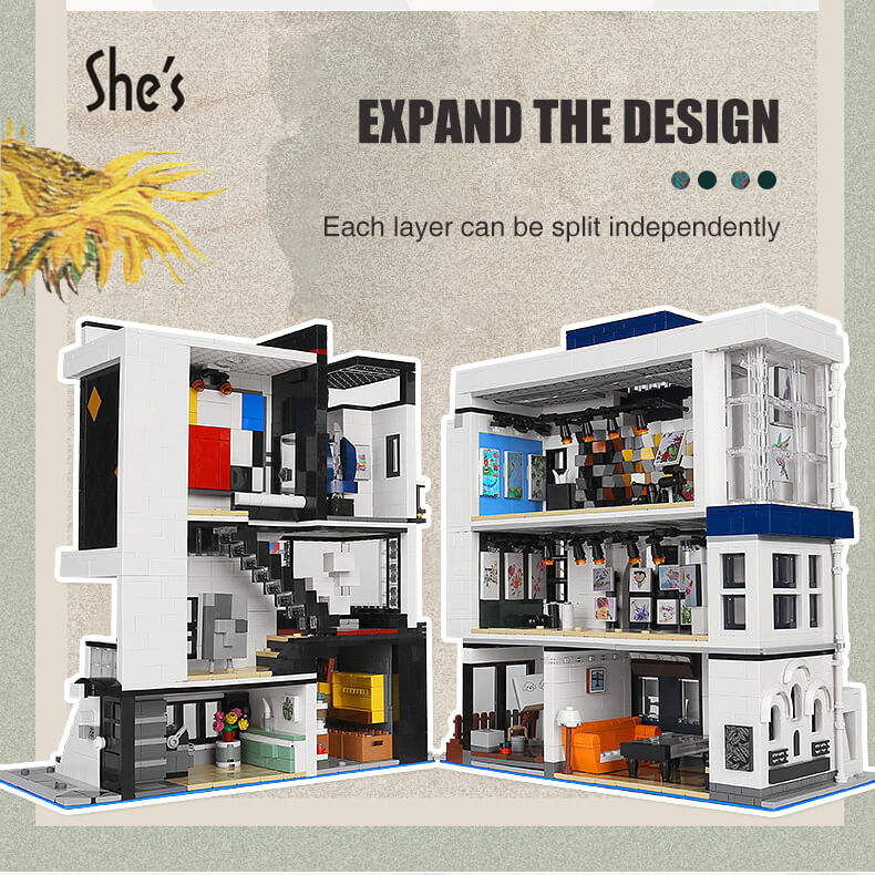 Mould King 16043 Novatown Art Gallery Modular Building – 3,536 Pieces